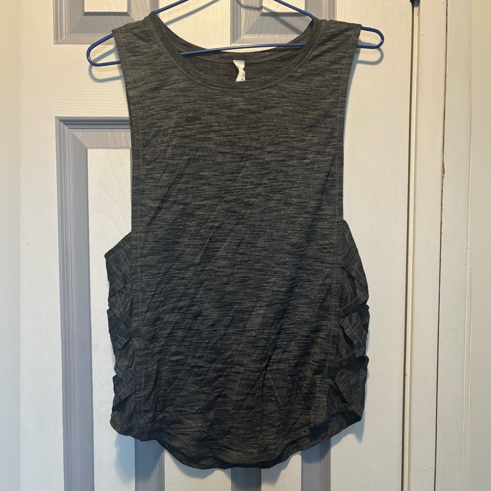 Lululemon Athletica Gray Ruched Muscle Tee